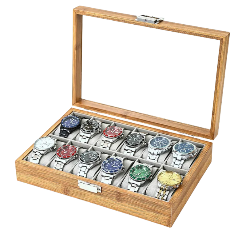 Caixa Organizadora de Relógios de Bambu