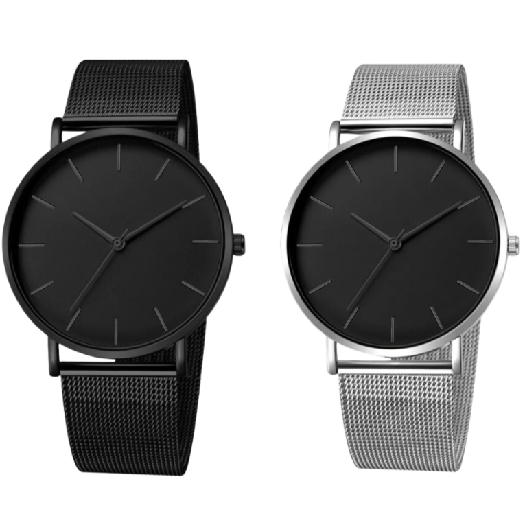 KIT COM 2 RELÓGIOS MINIMALISTAS MASCULINOS
