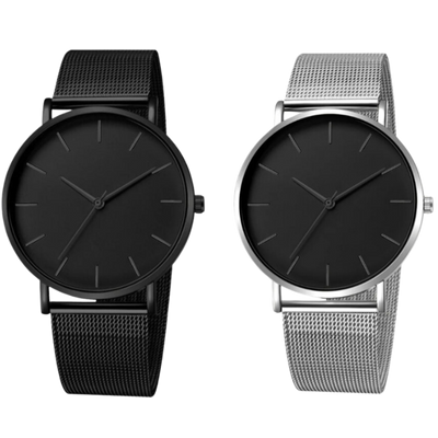 KIT COM 2 RELÓGIOS MINIMALISTAS MASCULINOS