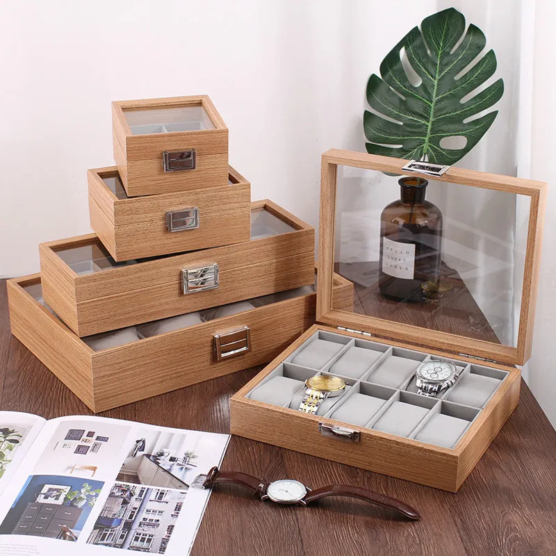 Caixa Organizadora de Relógios de Bambu