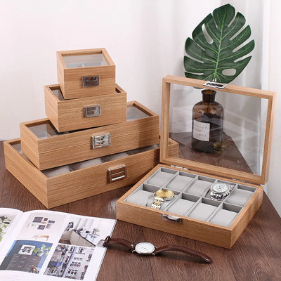 Caixa Organizadora de Relógios de Bambu